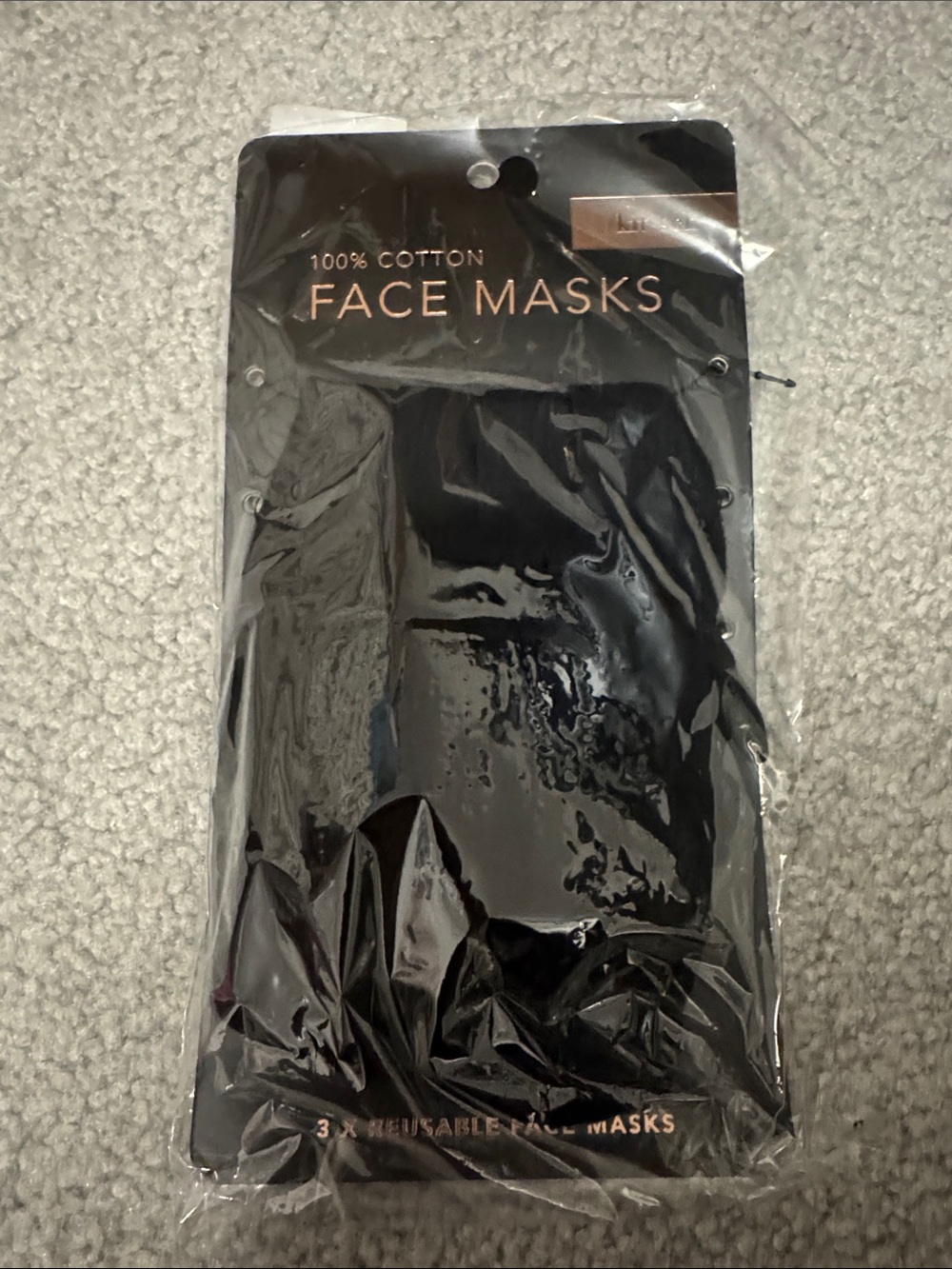 Kitsch Black 3-Pack Cotton Face Masks